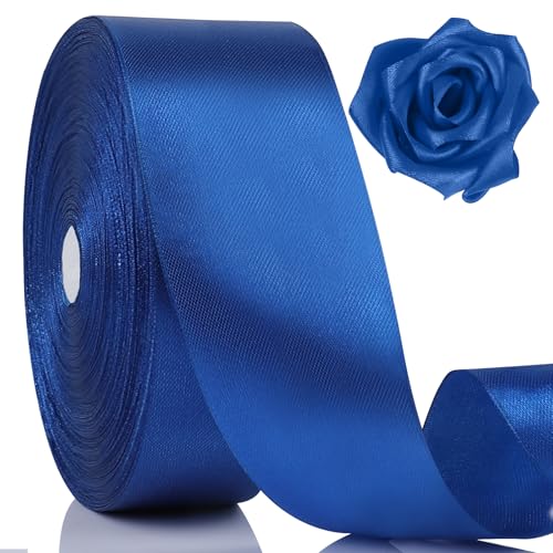 NESCCI 100 Yards Ribbon112 Inch Royal Blue Satin RibbonSingle Face Satin RibbonsPerfect for Gift WrappingWedding DecorationHandmade BowsWrapping Bouquet and More