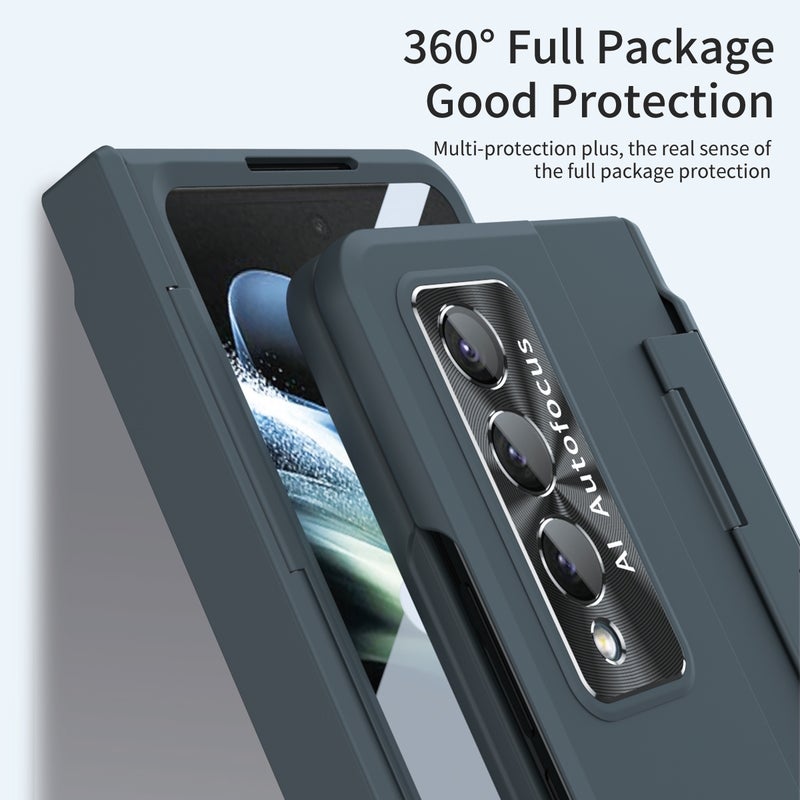 HuHa Case Cover For Samsung Galaxy Z Fold3 5G Integrated Full Coverage Phone Case with Hinge(Green) - Image 3