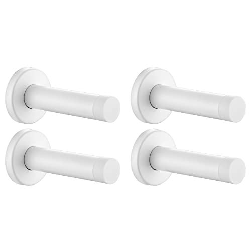 JQK Door Stopper White 304 Stainless Steel Thicken 1mm Sound Dampening Door Stop Bumper Wall Protetor 4 Pack DSB5WHP4 - Image 1