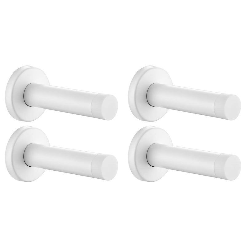 JQK Door Stopper White 304 Stainless Steel Thicken 1mm Sound Dampening Door Stop Bumper Wall Protetor 4 Pack DSB5WHP4 - Image 2