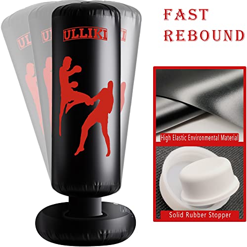 ULLIKI Freestanding Punching Bag for Adults, Kick Boxing Bag with Stand for Adults, Blow up Punching Bag for Kids 12-14 - Image 4