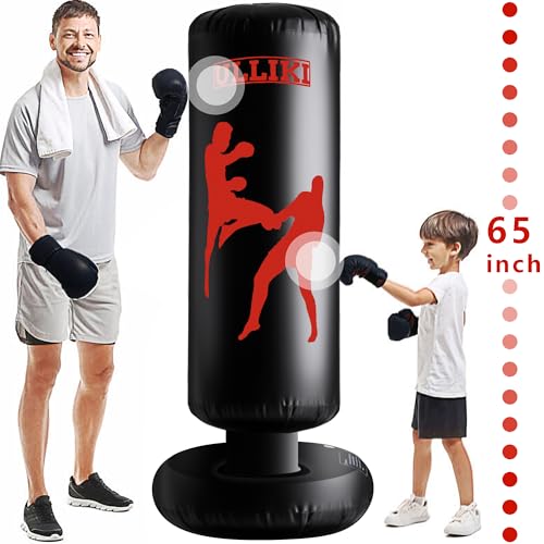 ULLIKI Freestanding Punching Bag for Adults, Kick Boxing Bag with Stand for Adults, Blow up Punching Bag for Kids 12-14 - Image 3