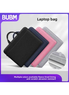 Generic BUBM电脑包手提14寸笔记本电脑包中性手提电脑包商务出行跨境专供-颜色:肩带款-灰（背面附行李带）-尺寸:15寸  - Image 2