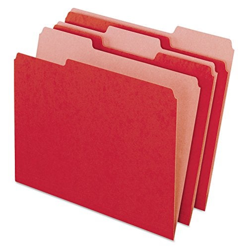 Pendaflex Earthwise by Pendaflex 04311 Recycled File Folders, 1/3 Top Tab, Letter, Red (Box of 100) - Image 3