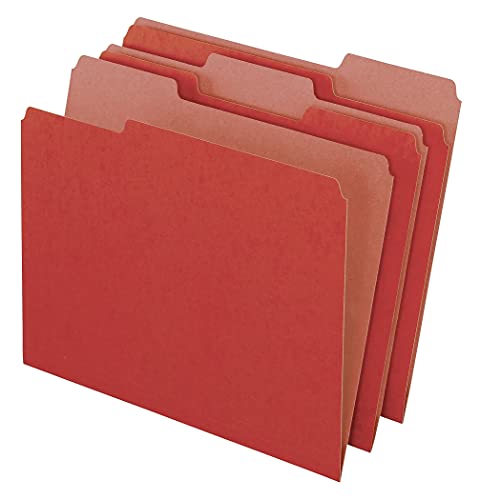 Pendaflex Earthwise by Pendaflex 04311 Recycled File Folders, 1/3 Top Tab, Letter, Red (Box of 100) - Image 2