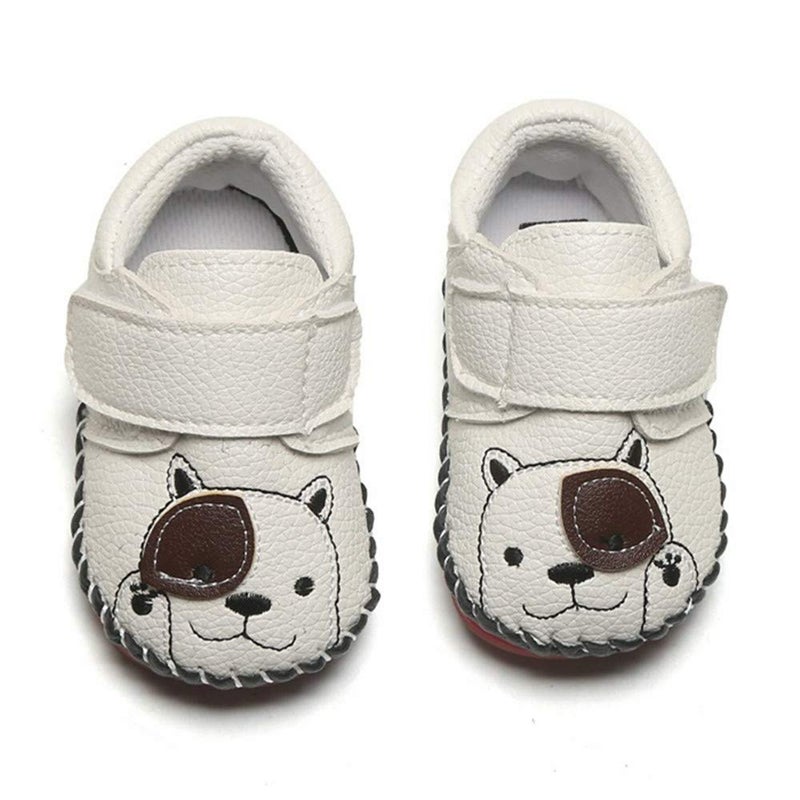 HsdsBebe Baby Boys Girls Pu Leather Hard Bottom Walking Sneakers Toddler Rubber Sole First Walkers Infant Cartoon Slippers Crib Shoes(12-18 Months) - Image 5