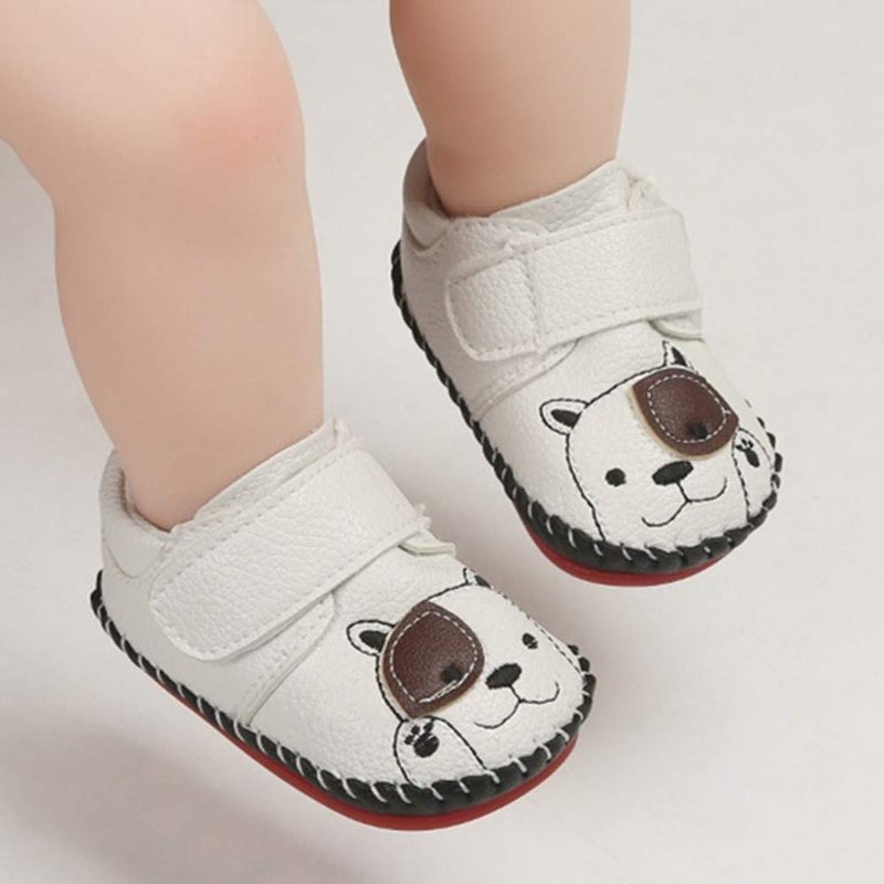 HsdsBebe Baby Boys Girls Pu Leather Hard Bottom Walking Sneakers Toddler Rubber Sole First Walkers Infant Cartoon Slippers Crib Shoes(12-18 Months) - Image 4