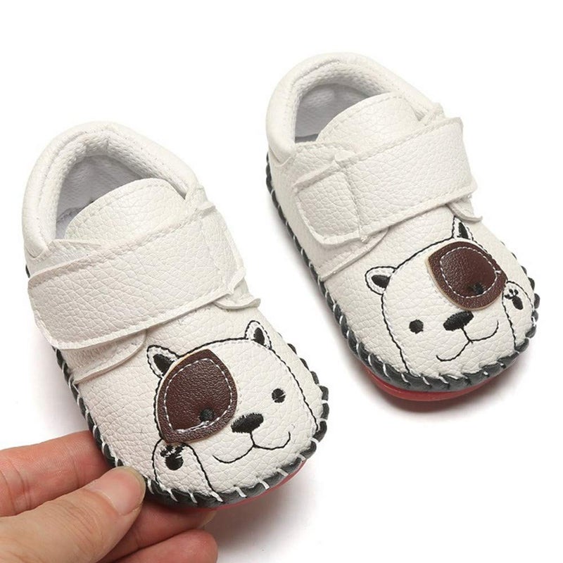 HsdsBebe Baby Boys Girls Pu Leather Hard Bottom Walking Sneakers Toddler Rubber Sole First Walkers Infant Cartoon Slippers Crib Shoes(12-18 Months) - Image 2