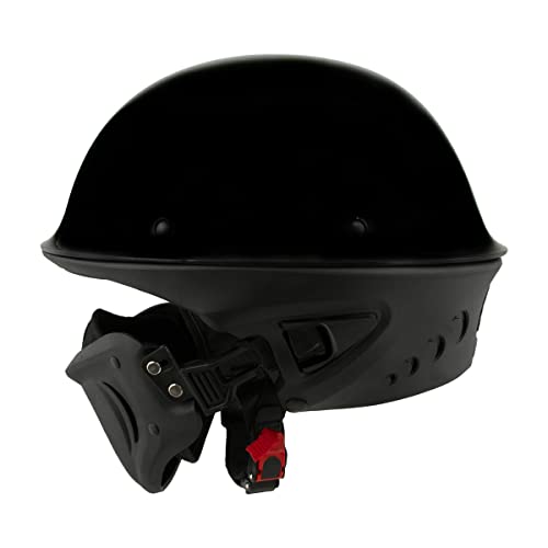 Milwaukee Helmets MPH9831DOT Rascal 3/4 Open Face Gloss Black 2 in 1 Motorcycle Helmet Biker - Medium - Image 5
