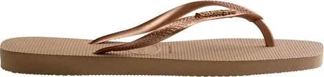 هافاياناس Square Logo Metallic Flip Flops