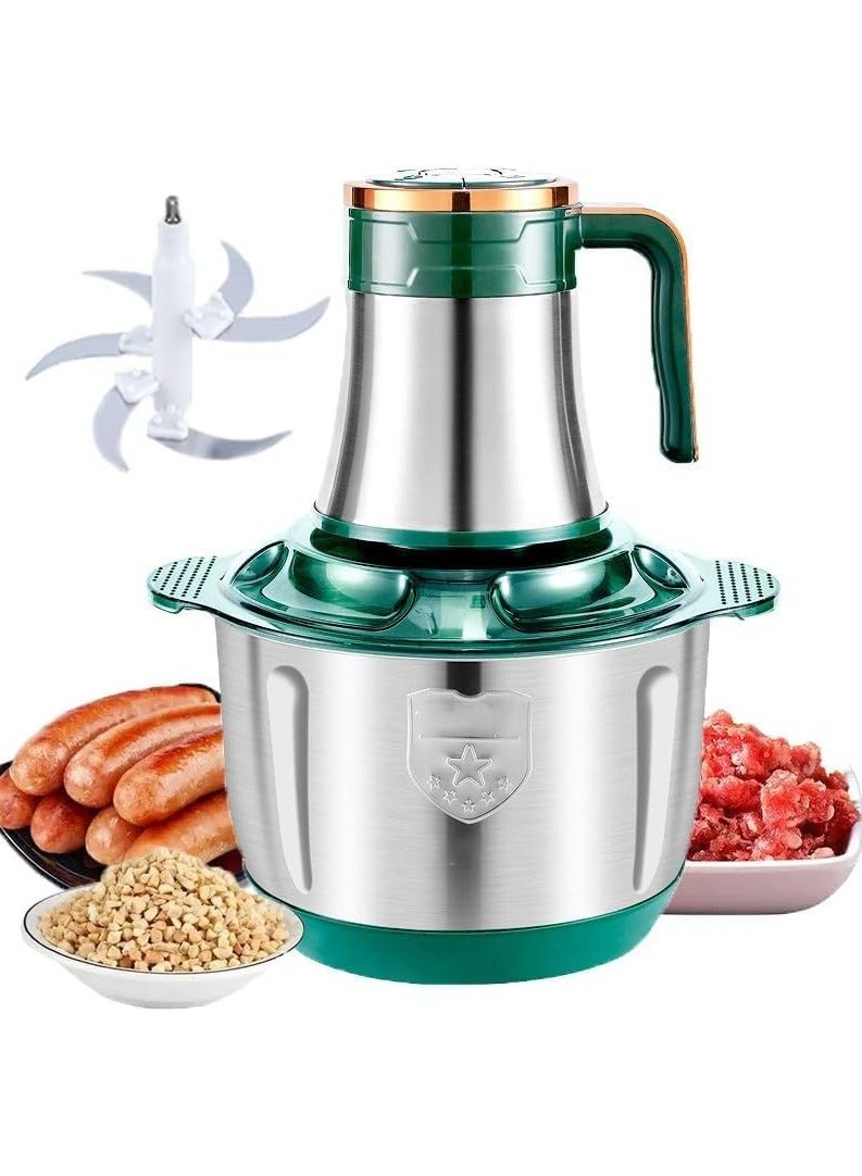 DubaiGallery Food ProcessorsMini Chopper 5 Speed Ajustable 800W Electric Meat Grinder With 4 Bi-Level Durable Blades, 5L Stainless-Steel Food Processor And Blender For Meat,Vegetables,Onion And Nuts,Fruit  - Image 2