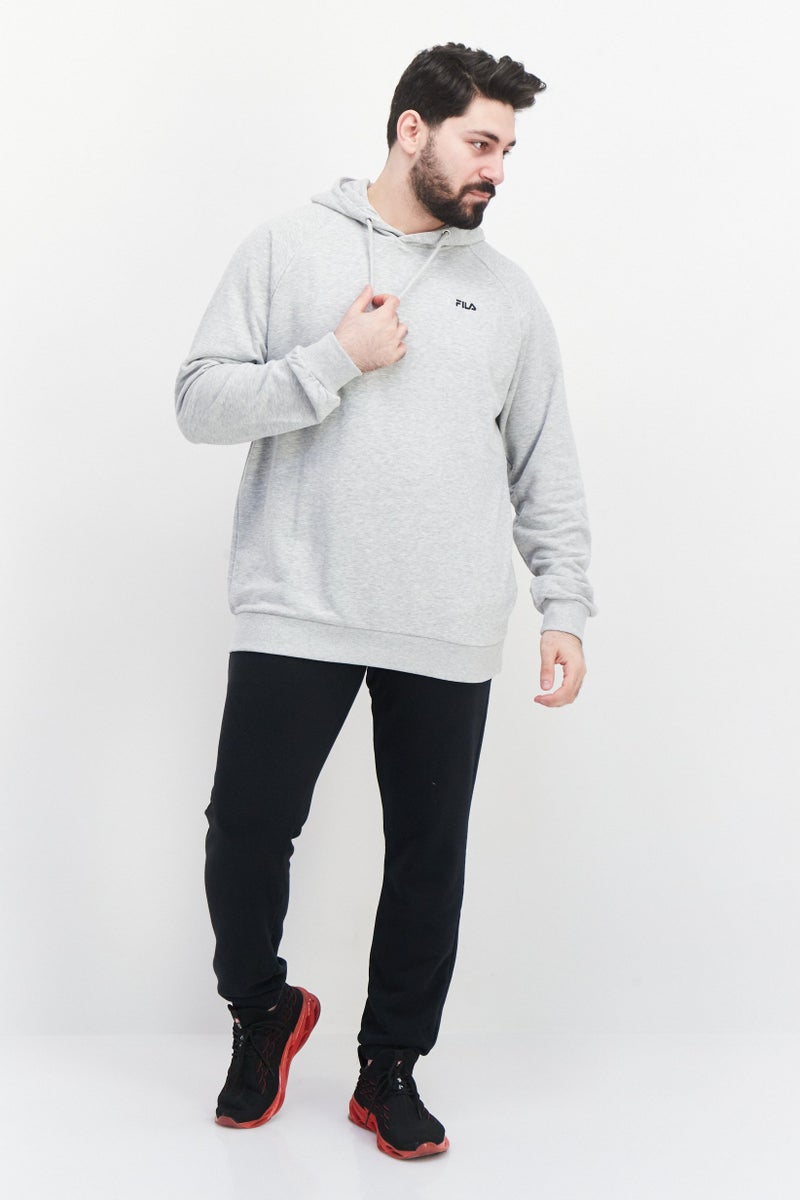 FILA هودي رياضي للرجال بأكمام طويلة، رمادي - Image 2