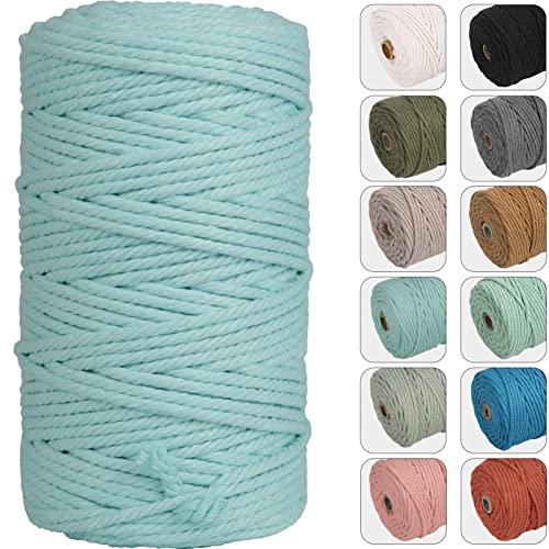 NOANTA 4mm 109yards Macrame Cord Light Blue Cotton Rope for Wall Hanging Plant Hangers Crafts Knitting - Image 1
