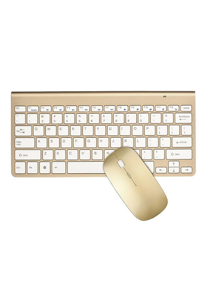 Loquat Wireless Keyboard Mouse Combo Set For Apple MAC/Windows/iOs/Android Gold - Image 1