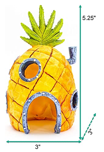 Penn Plax Penn-Plax Spongebob Squarepants Officially Licensed Aquarium Ornament – Spongebob’s Pineapple House – Medium - Image 3