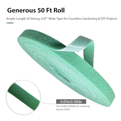 MYLTW Reusable Plant Ties for Climbing Plants,Plan Straps,Nylon Plant Tape Strap Gardening Tips,Tomato Plant Support,Garden Wire Ties for Cables(50 Foot X 0.47 Inch) - Image 3