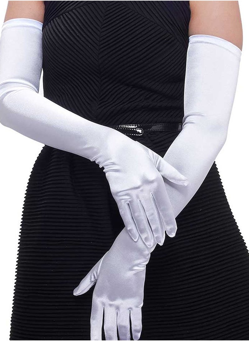 Excefore - Satin Opera Gloves, Formal Bridal Banquet Party Wedding Opera Mitten - Image 1