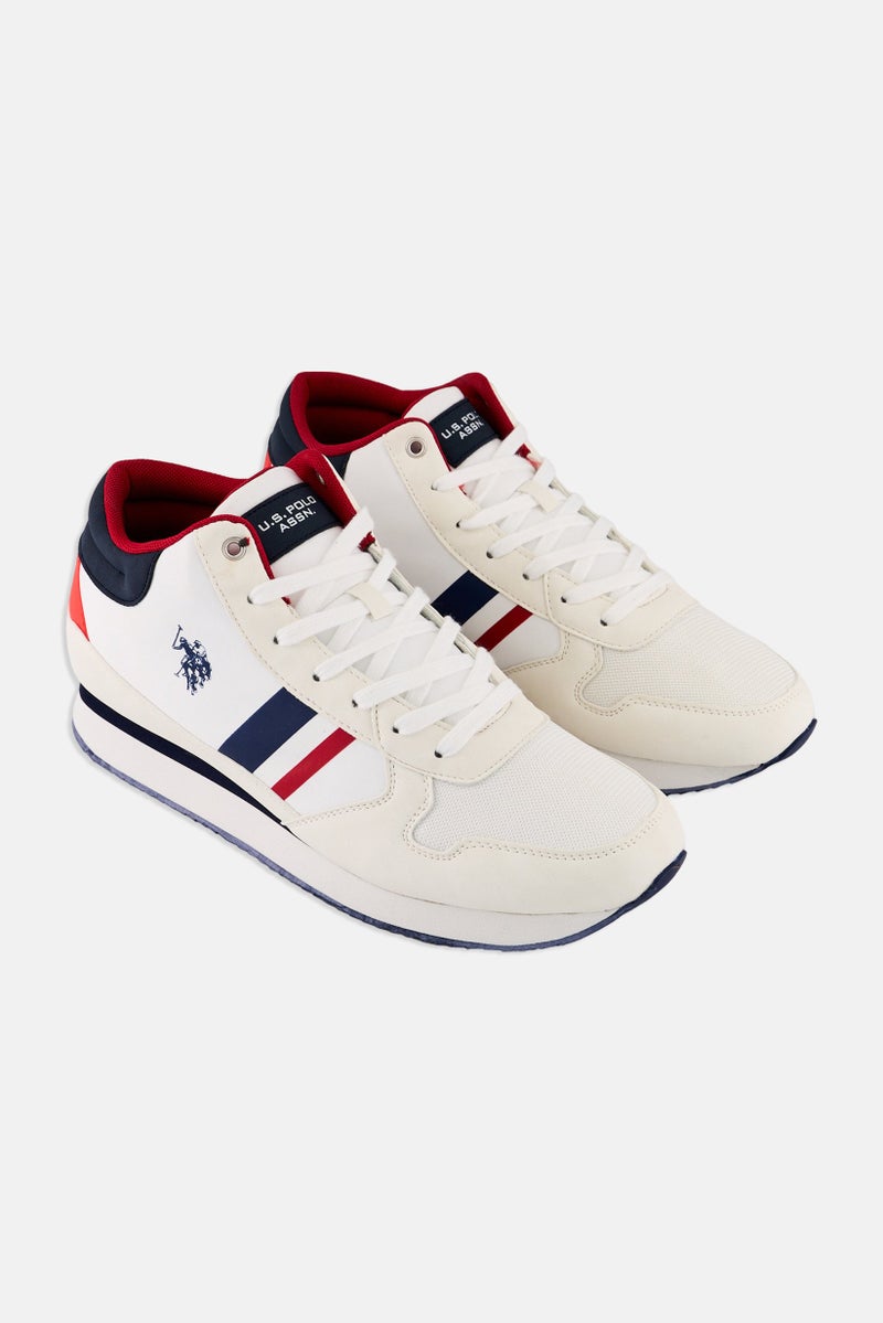 U.S. Polo Assn. Men Lace Up Casual Shoes, White  - Image 1