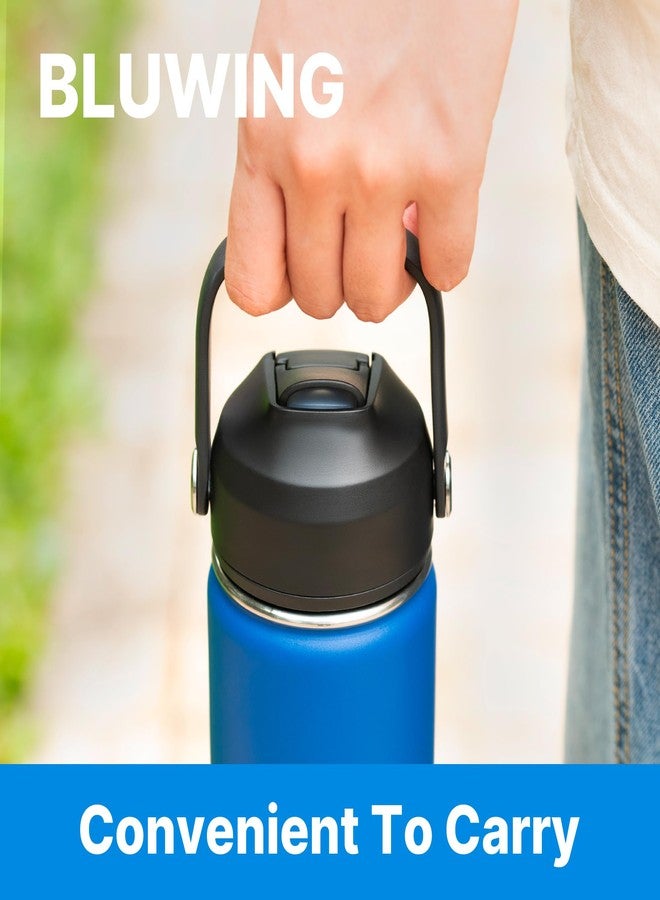 Bluwing Straw Lid for Hydro Flask 12-64oz Wide Mouth, Replacement Lids with Handle for Hydroflask, Thermoflask, koodee Wide Mouth Water Bottle, BPA Free (1 Pack - Image 3