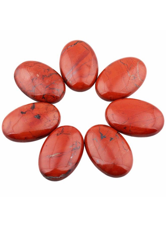 Rockcloud Oval Worry Stones,Palm Pocket Energy Stone,Healing Crystal with Velvet Bag,Red Jasper - Image 4