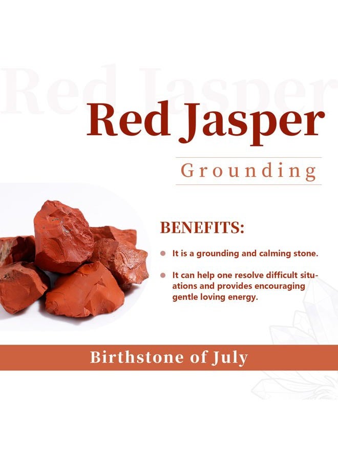 Rockcloud Oval Worry Stones,Palm Pocket Energy Stone,Healing Crystal with Velvet Bag,Red Jasper - Image 2