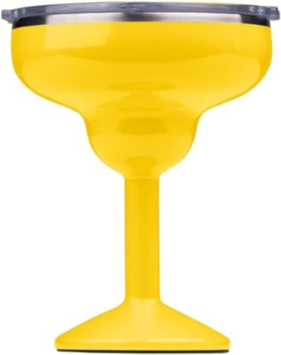 ORCA Rita Temperature Insulated Stainless Steel Margarita Glass Lidded Tumbler for Cocktails Wine Cold Drinks Sunflower