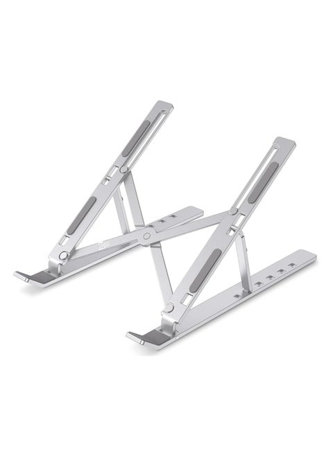 Laptop Stand for Desk by Zimtal Adjustable Ergonomic Portable Aluminum Holder for Laptop 6 Angles Anti-Slip Riser Compatible with 9-15.6 inch Laptops (Silver)