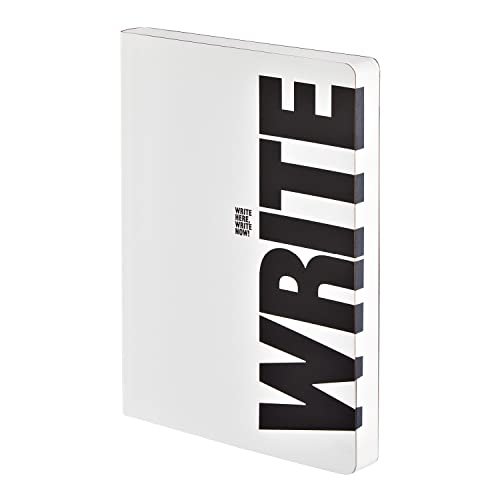 Nuuna Graphic L Write-Wrong Smooth Bonded Leather Notebook - White - Image 1