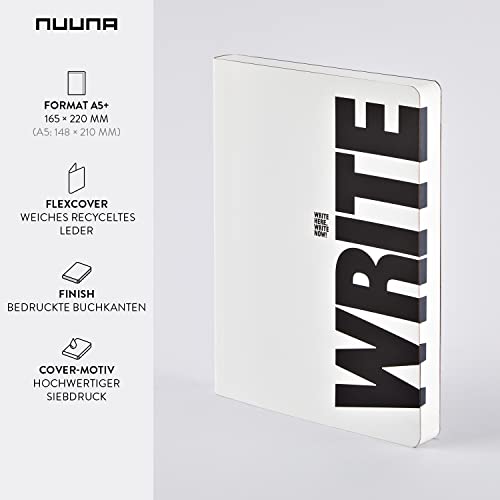 Nuuna Graphic L Write-Wrong Smooth Bonded Leather Notebook - White - Image 2