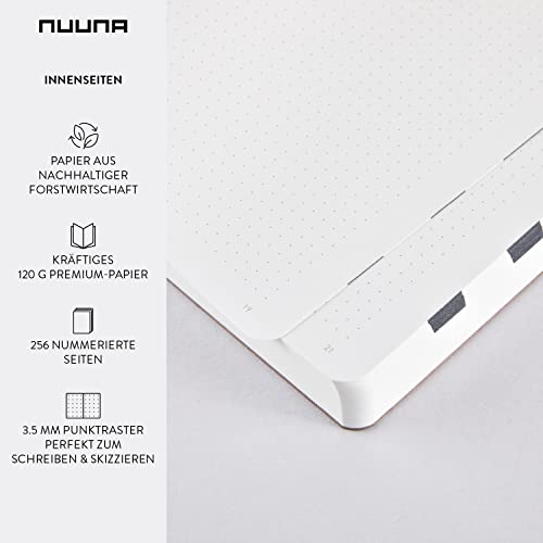 Nuuna Graphic L Write-Wrong Smooth Bonded Leather Notebook - White - Image 4