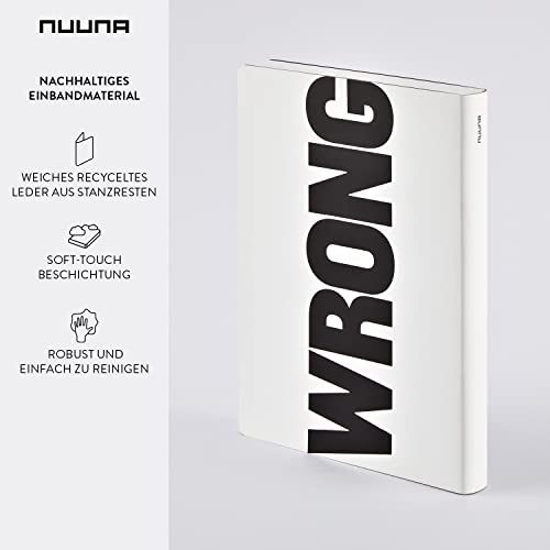 Nuuna Graphic L Write-Wrong Smooth Bonded Leather Notebook - White - Image 3