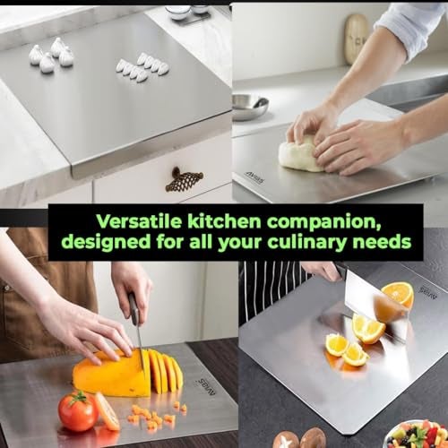 Avias Aventus Platform Board Stainless Steel Chopping Board Vegetable, Fruit Cutting, Kneading, Cake Prep, Heavy Duty Chopping-Board | Big - Image 5