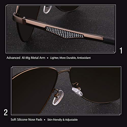 GQUEEN Classic Military Style Pilot Polarized Sunglasses Spring Hinges Al-Mg for Mens Womens MOS1 - Image 3
