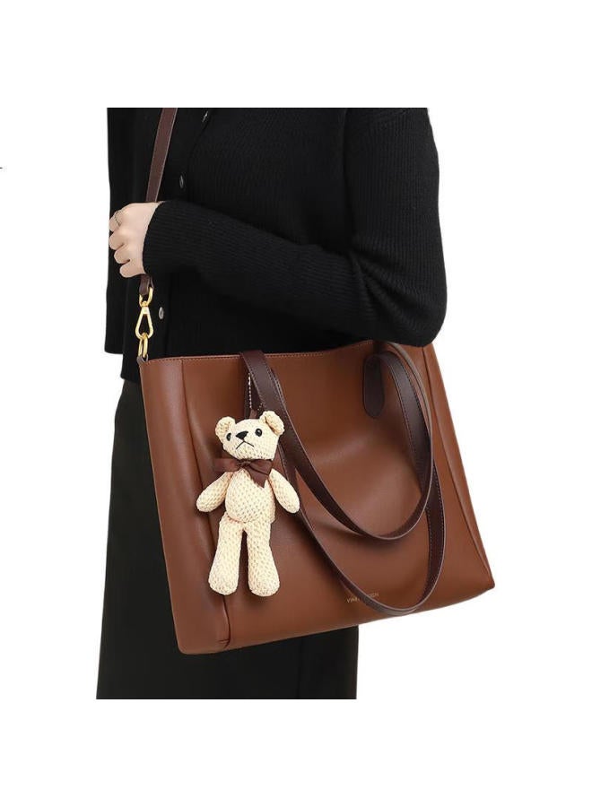 Viney Leather Handbag, Women'S Large Capacity Tote Bag, Light Luxury Crossbody Shoulder Bag, Birthday Gift For Girlfriend, Qixi Festival Gift - Image 1