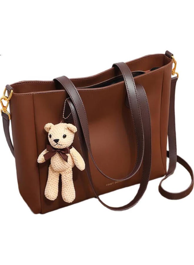 Viney Leather Handbag, Women'S Large Capacity Tote Bag, Light Luxury Crossbody Shoulder Bag, Birthday Gift For Girlfriend, Qixi Festival Gift - Image 2