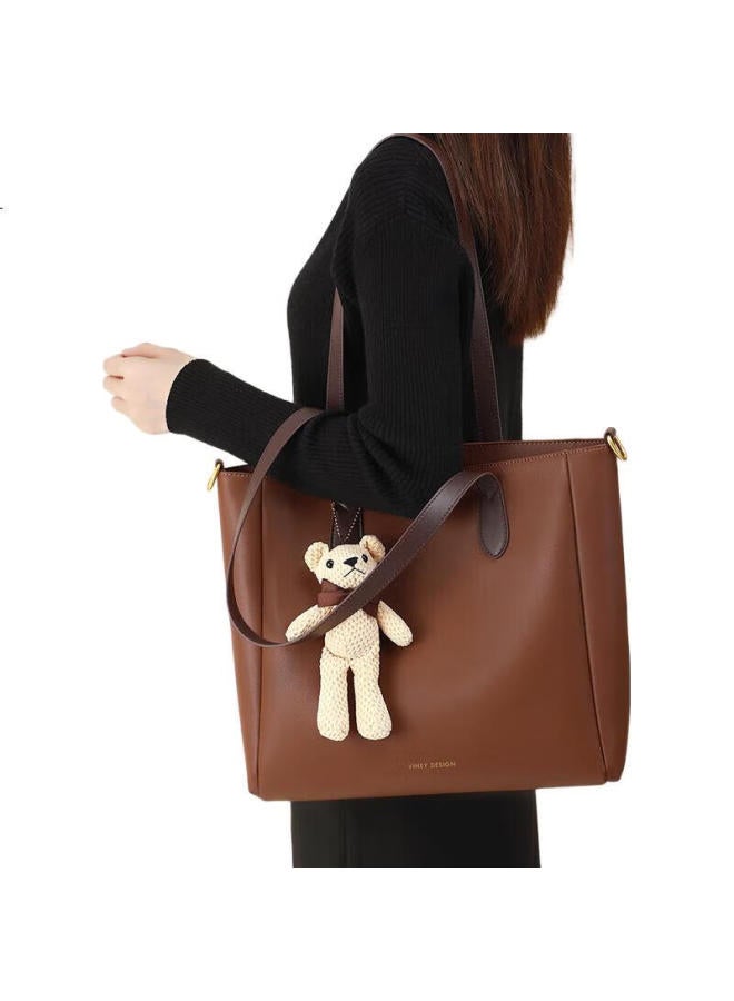 Viney Leather Handbag, Women'S Large Capacity Tote Bag, Light Luxury Crossbody Shoulder Bag, Birthday Gift For Girlfriend, Qixi Festival Gift - Image 3