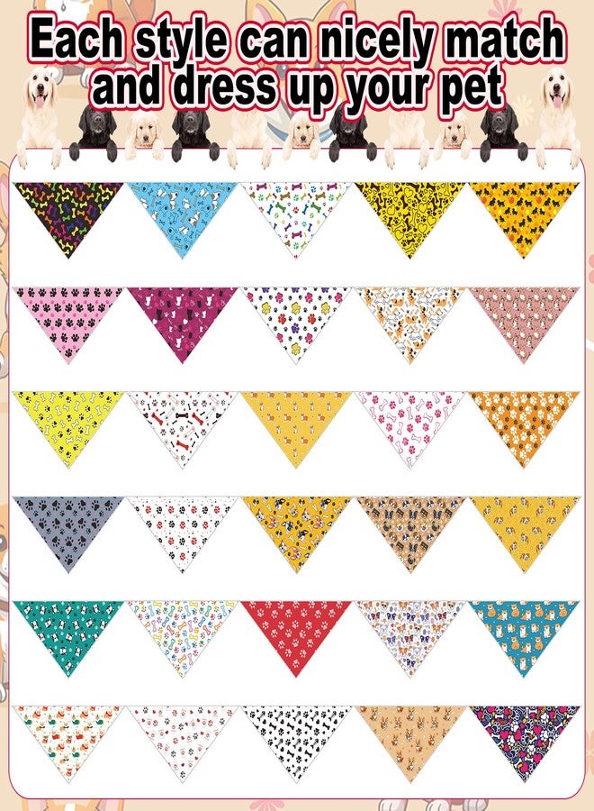 Aliceset 180 Pcs Dog Bandana Bulk Paw Print Bandanas for Dog Cute Scarf Bibs Soft Pet Triangle Scarf Adjustable Holiday Costume Neckerchief for Boy and Girl, Small and Medium Pet - Image 3