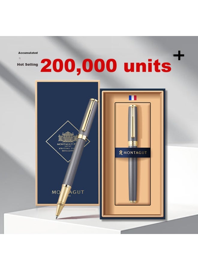 مونتاجوت Montagut Signature Pen، صندوق هدايا قلم حبر جاف للأعمال، قلم للكتابة والتوقيع، سلسلة Lianyou، لون رمادي لؤلؤي، 0.5 مم - Image 1