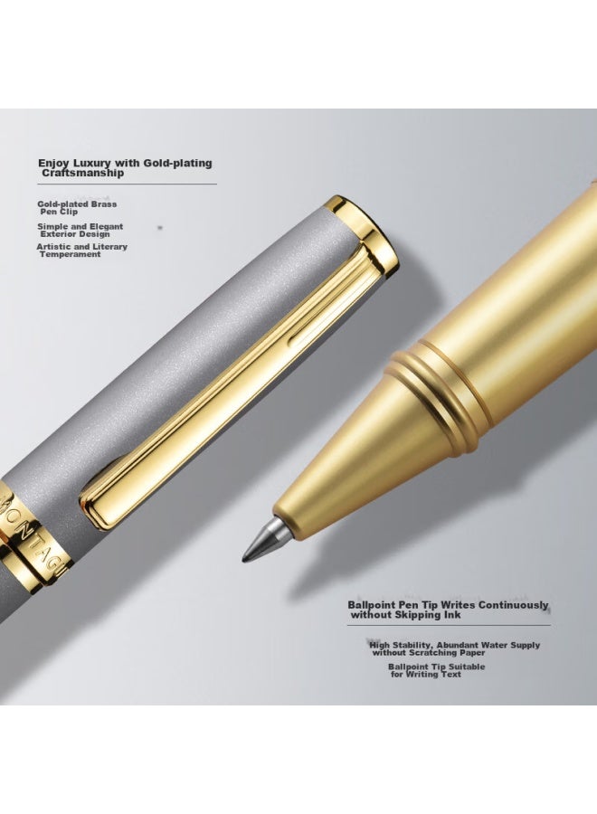 مونتاجوت Montagut Signature Pen، صندوق هدايا قلم حبر جاف للأعمال، قلم للكتابة والتوقيع، سلسلة Lianyou، لون رمادي لؤلؤي، 0.5 مم - Image 4