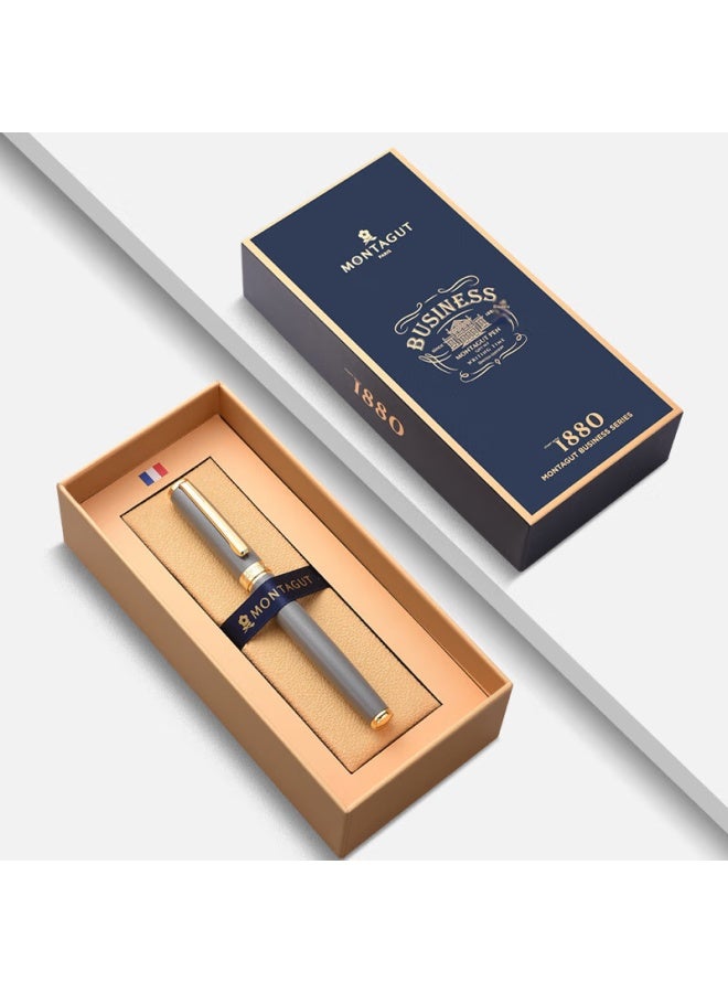 مونتاجوت Montagut Signature Pen، صندوق هدايا قلم حبر جاف للأعمال، قلم للكتابة والتوقيع، سلسلة Lianyou، لون رمادي لؤلؤي، 0.5 مم - Image 3