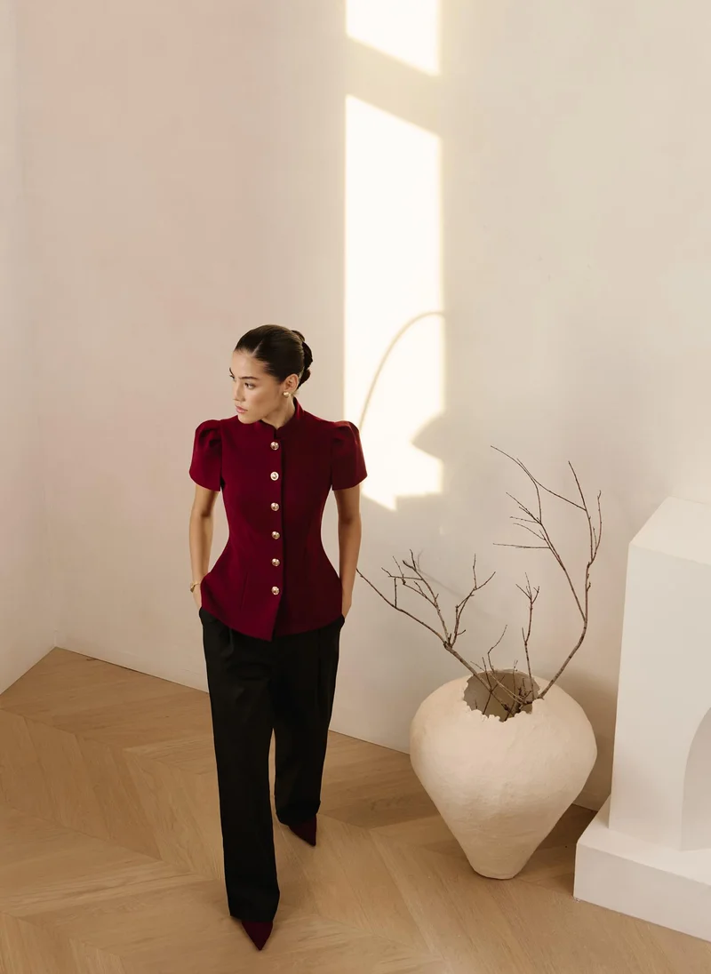 Lichi Loose mid-rise trousers with pleats