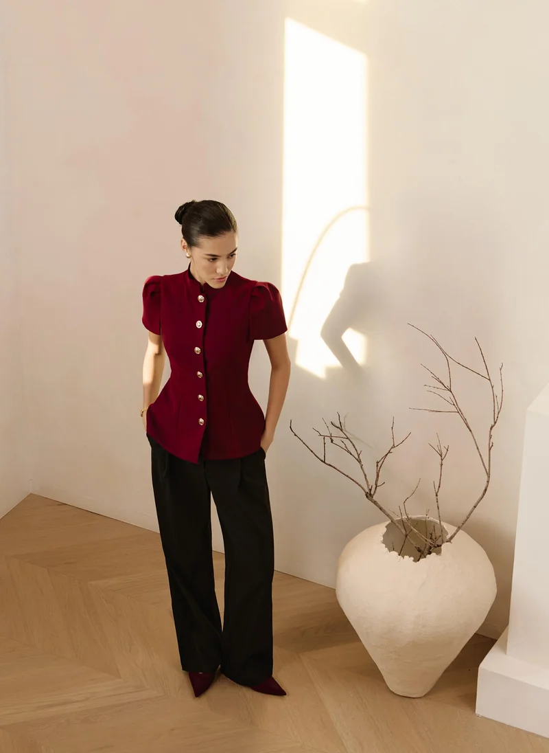 Lichi Loose mid-rise trousers with pleats