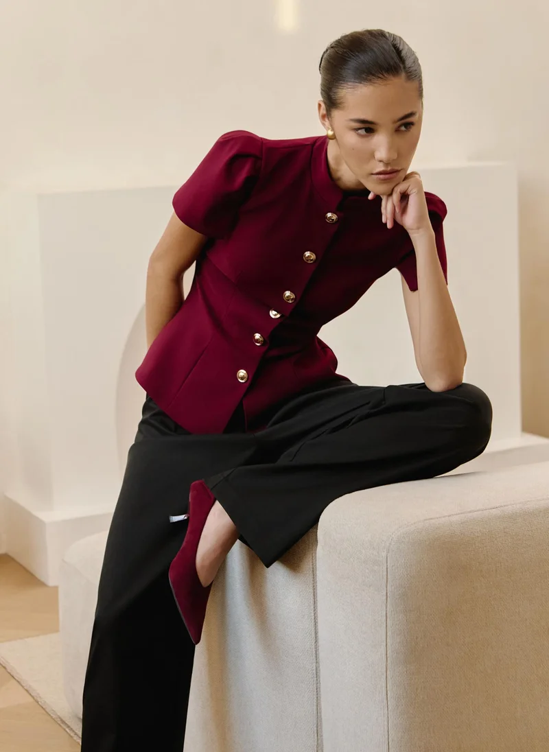Lichi Loose mid-rise trousers with pleats