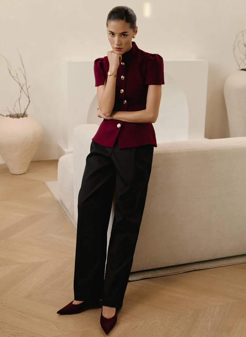 Lichi Loose mid-rise trousers with pleats