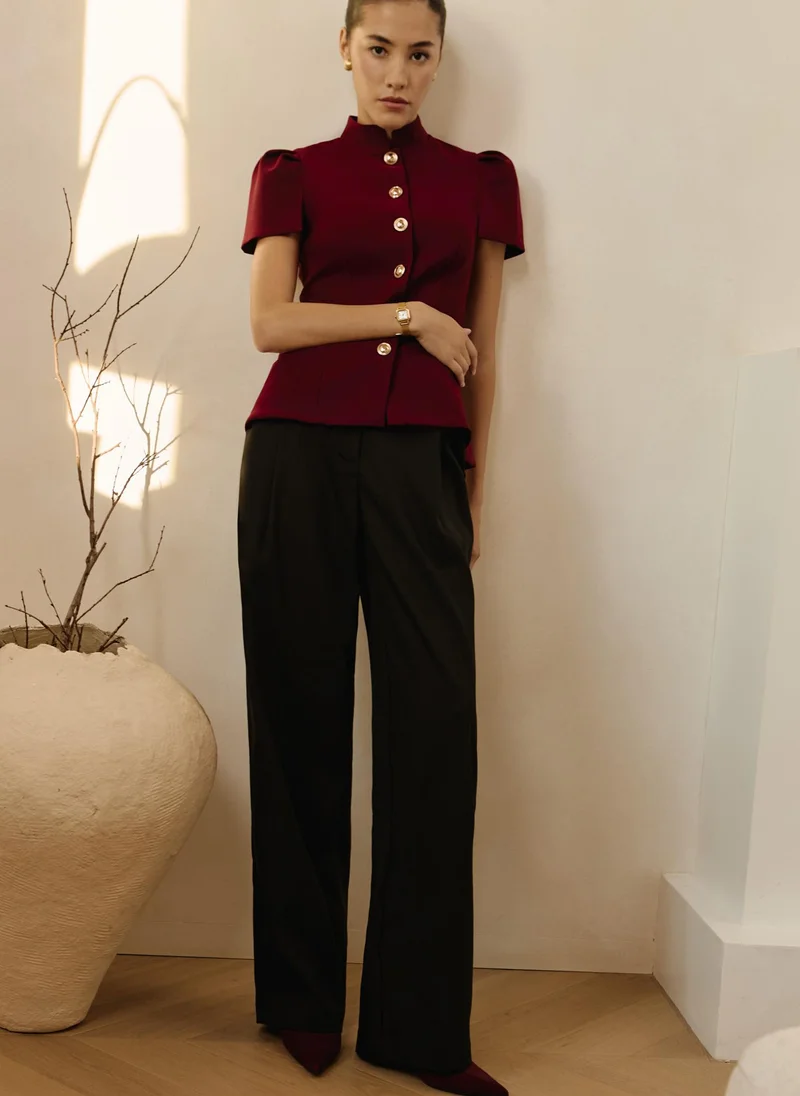 Lichi Loose mid-rise trousers with pleats