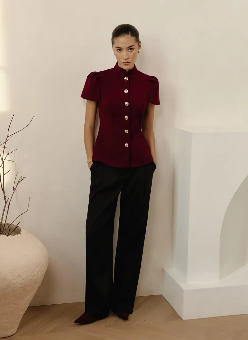 Lichi Loose mid-rise trousers with pleats