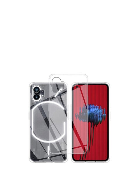 Clear Cover for Nothing Phone (1) Case with Camera Protection Reinforced Corner Bumper Thin Slim Soft TPU Silicone Cover Shockproof Flexible Crystal Phone Case, Transparent