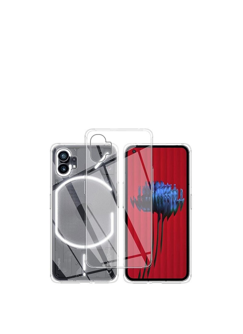 Generic - Clear Cover for Nothing Phone (1) Case with Camera Protection Reinforced Corner Bumper Thin Slim Soft TPU Silicone Cover Shockproof Flexible Crystal Phone Case, Transparent - Image 1