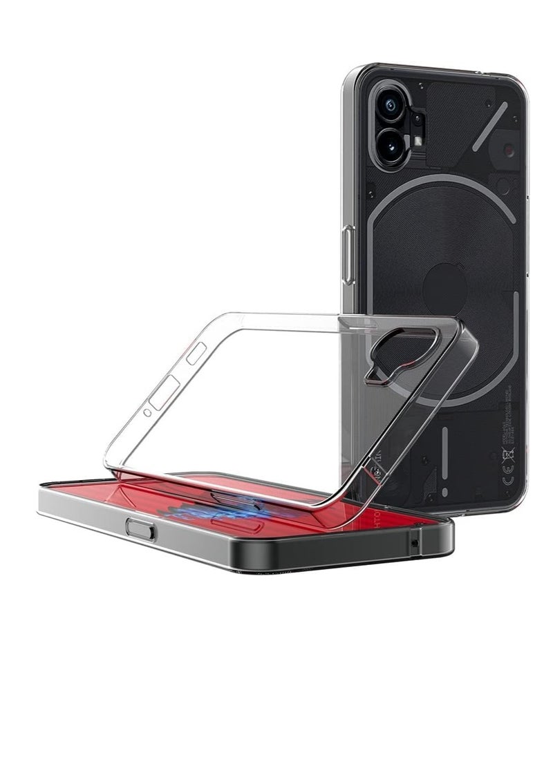 Generic - Clear Cover for Nothing Phone (1) Case with Camera Protection Reinforced Corner Bumper Thin Slim Soft TPU Silicone Cover Shockproof Flexible Crystal Phone Case, Transparent - Image 1