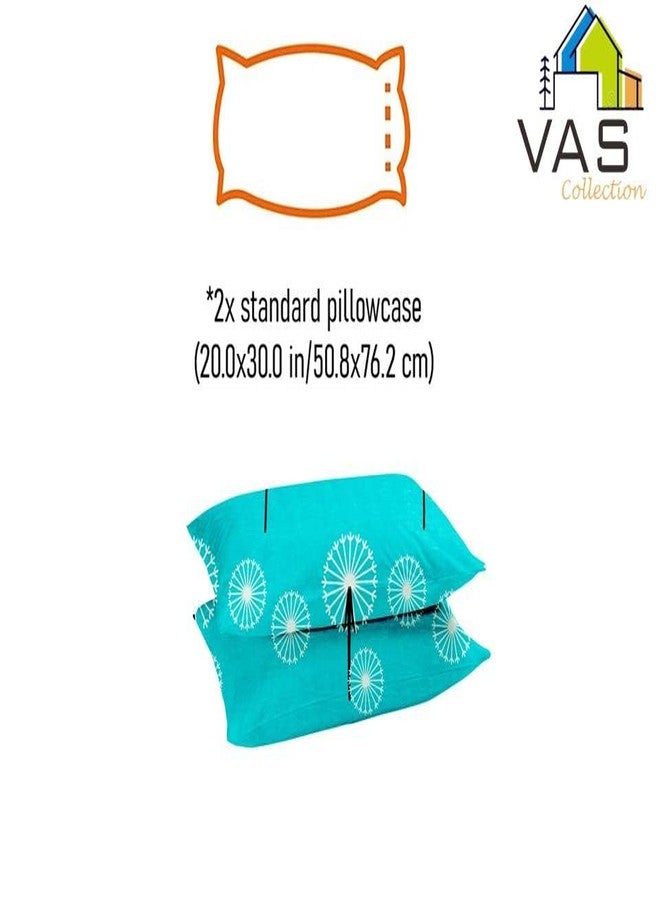 VAS COLLECTIONS VAS COLLECTION Kingston Collection 1 King Size Bedsheet with 2 King Size Pillow Covers| Luxury Soft Sheets, Breathable, Shrinkage (3pcs Set) |108x108 inches or 274x274 cm-Aqua & Black - Image 4